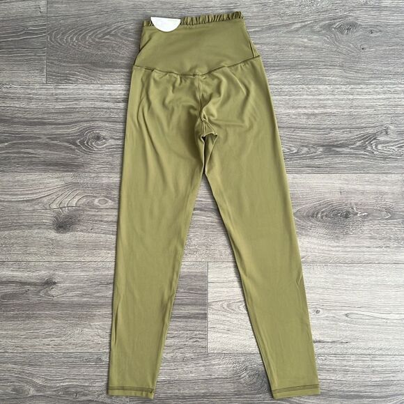 AERIE REAL ME Xtra Crossover Ruffle Legging Small Olive Green Activewear NWT - Picture 5 of 8